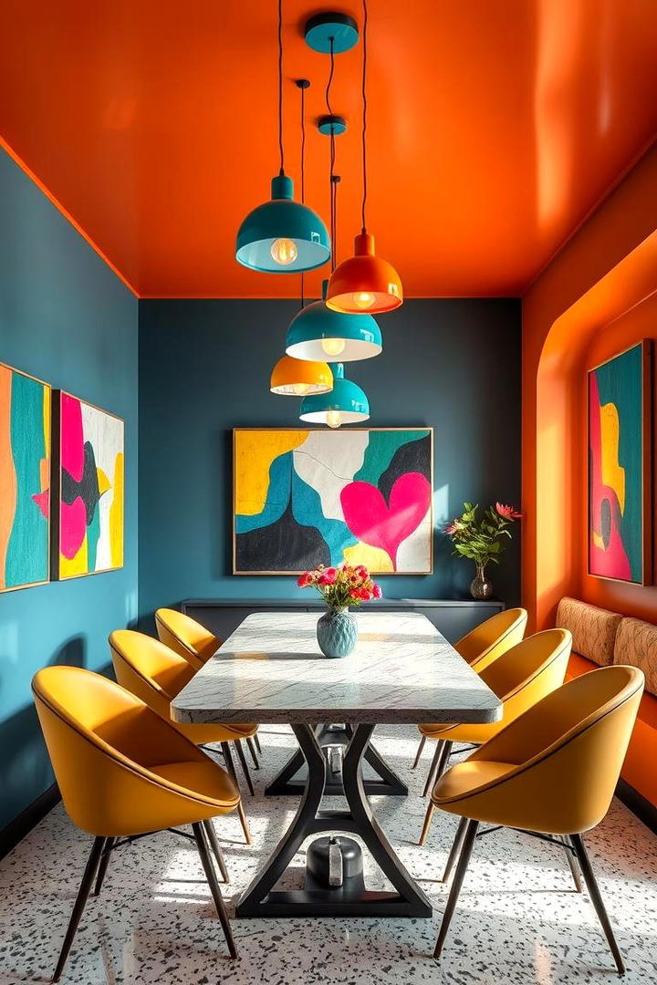 Bold Colorful Lighting - 21 Dining Room Lighting Ideas