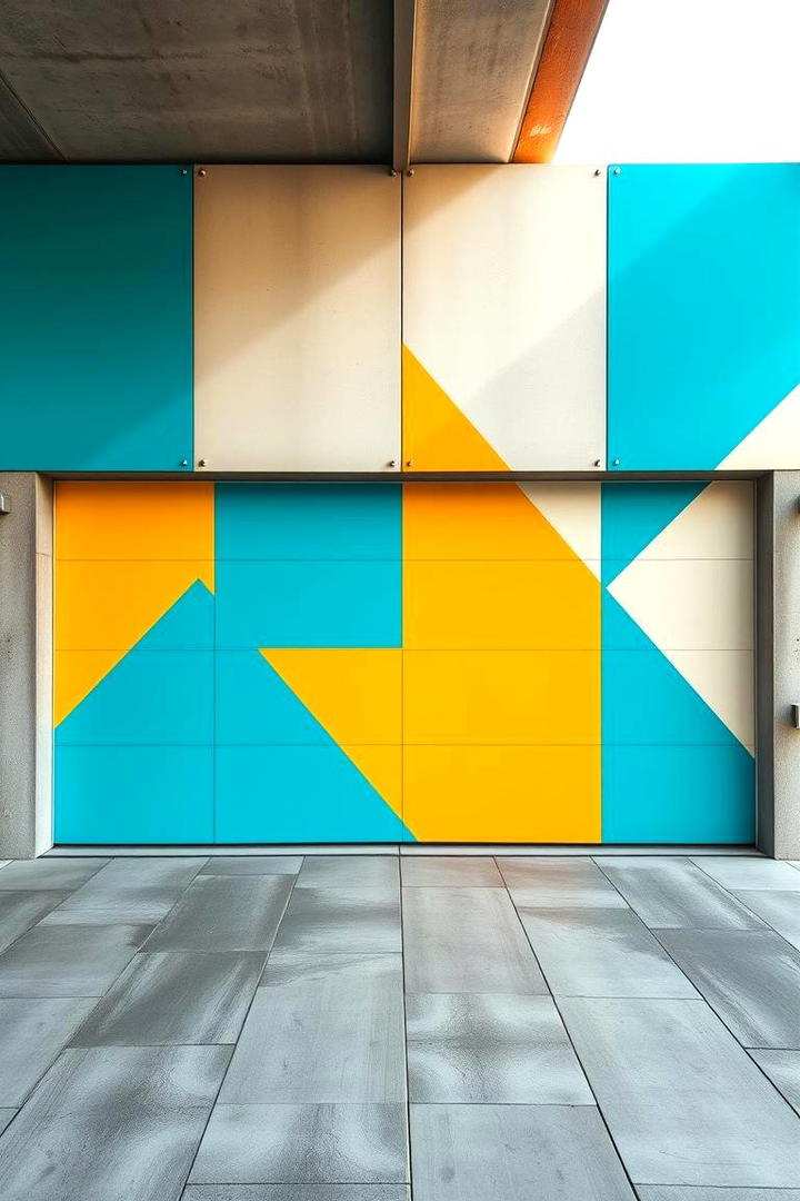 Bold Colorful Panels - 30 Garage Wall Ideas