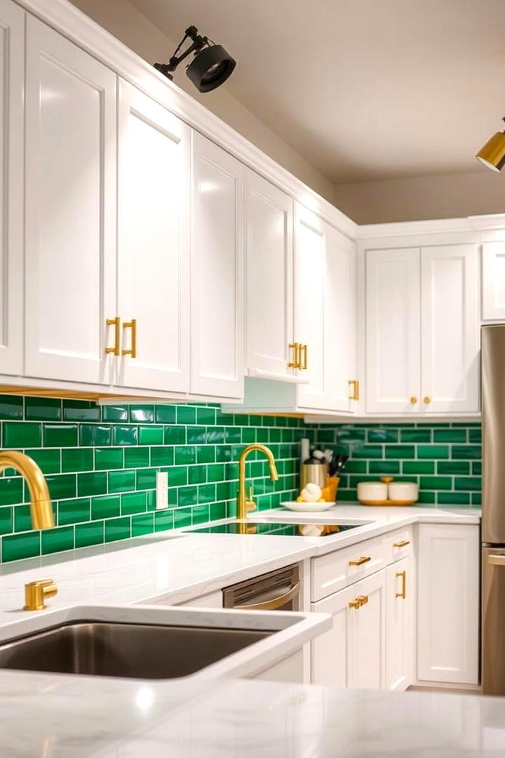 Bold Contrast Color - 21 White Cabinet Kitchen Backsplash Ideas