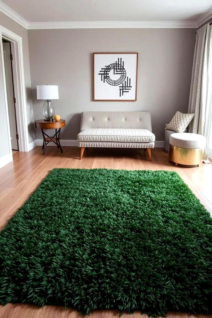 Bold Dark Green Floor Rug - 21 Dark Green Bedroom Ideas