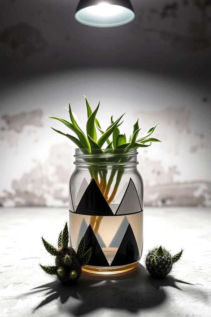 Bold Geometric Art - 30 Mason Jar Centerpiece Ideas