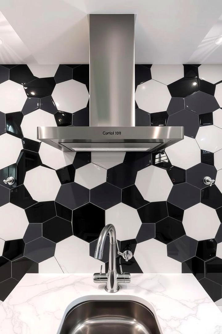 Bold Geometric Designs - 21 Kitchen Backsplash Ideas