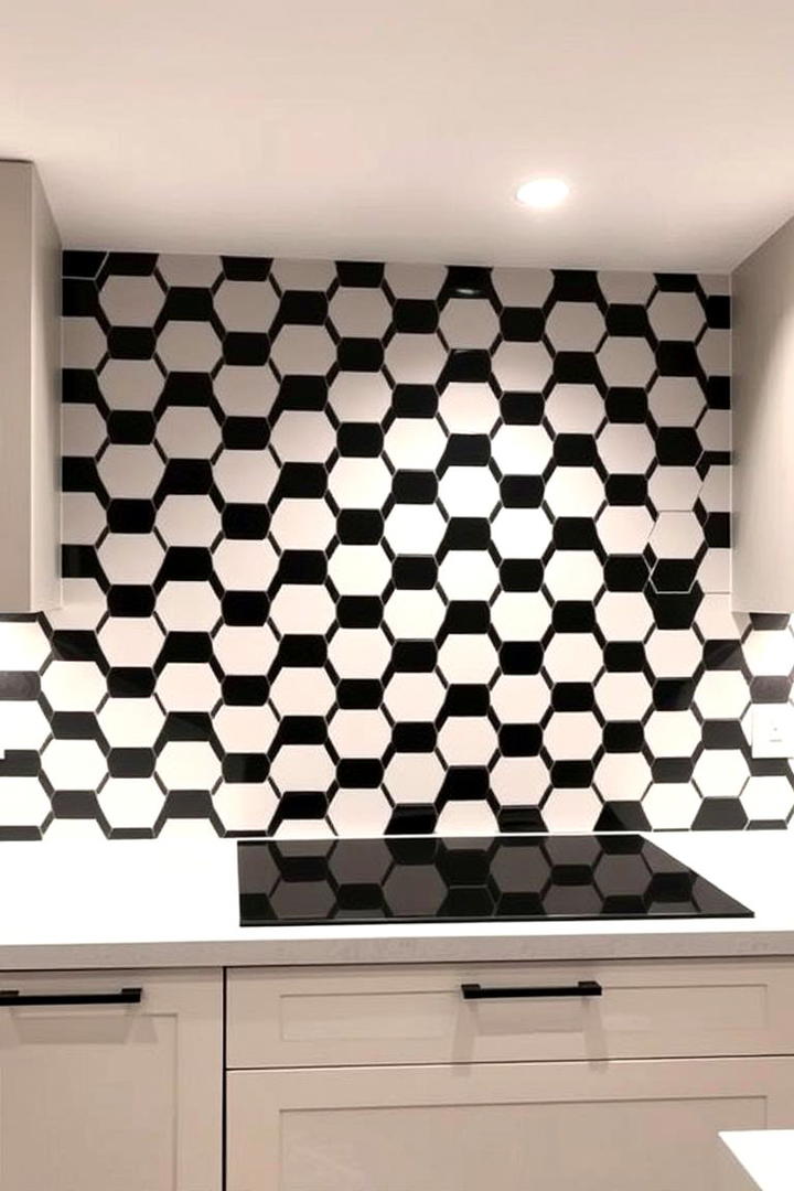 Bold Geometric Patterns - 30 Kitchen Splashback Ideas