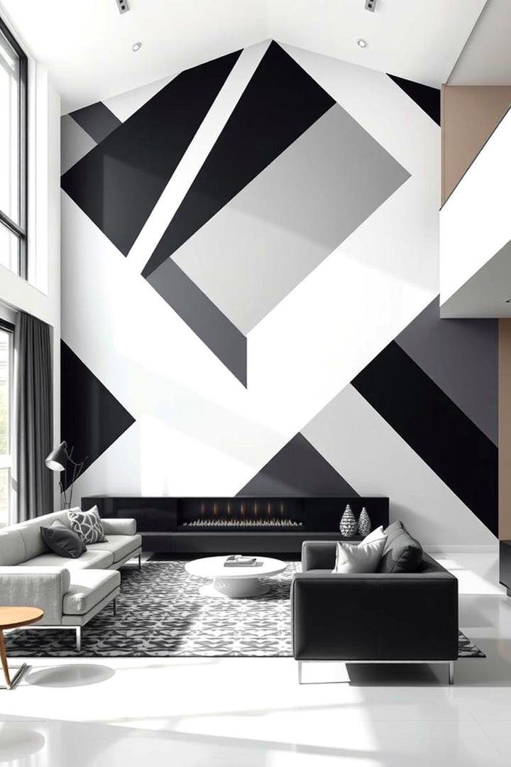 Bold Geometric Prints - 21 Living Room Wallpaper Ideas