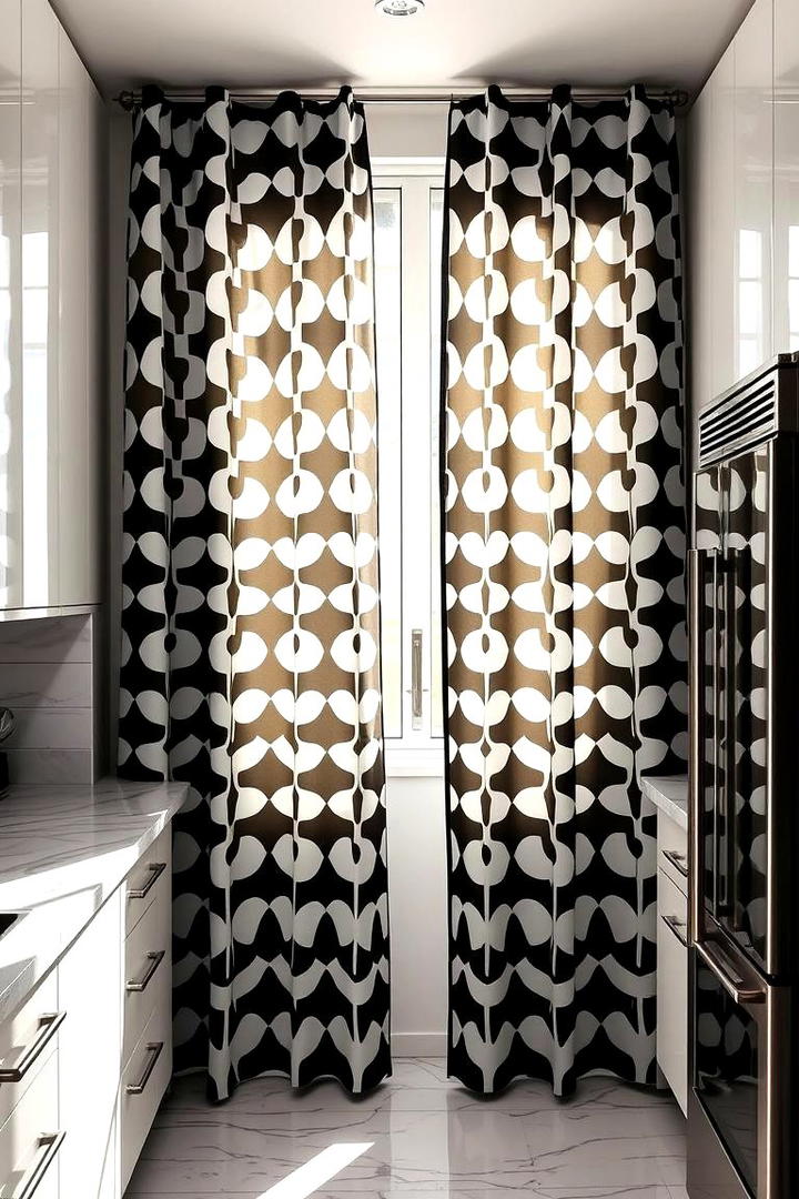 Bold Geometric Prints - 21 Kitchen Curtain Ideas