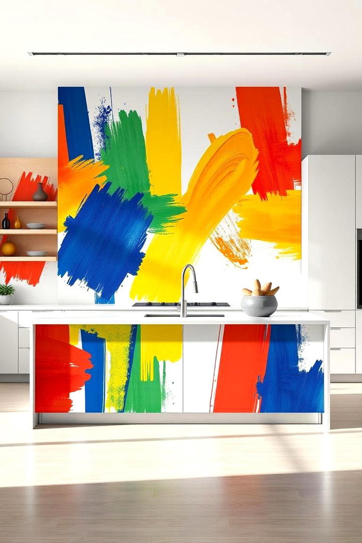 Bold Graphic Murals - 21 Kitchen Island Back Panel Ideas