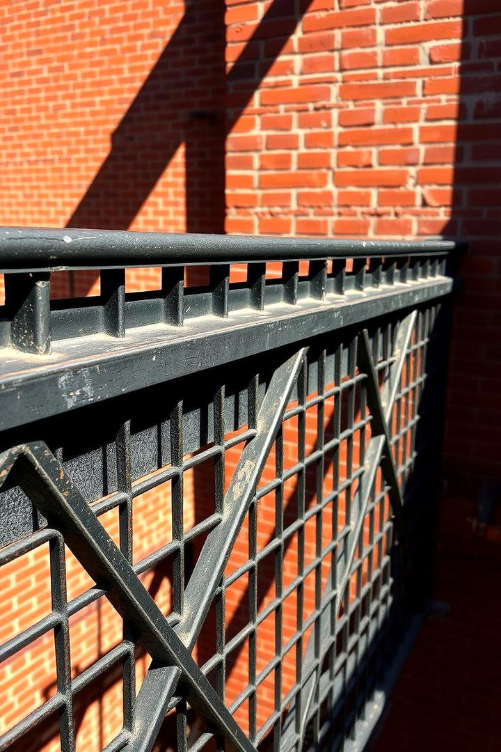 Bold Industrial Grids - 30 Metal Deck Railing Ideas