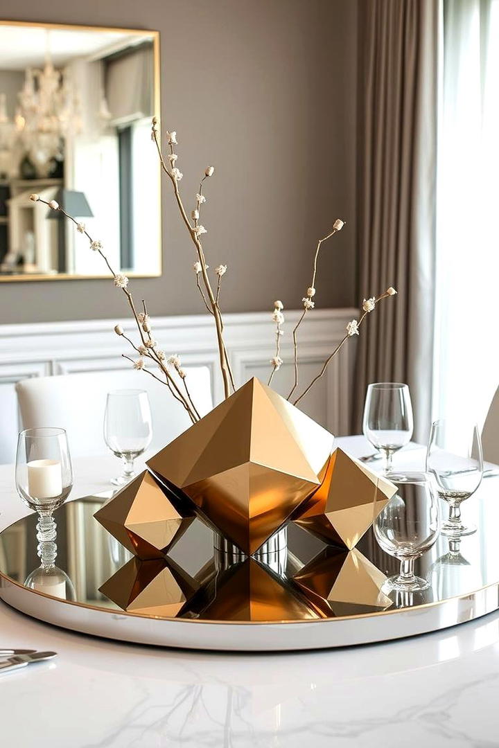 Bold Metallic Accents - 21 Dining Table Centerpiece Ideas