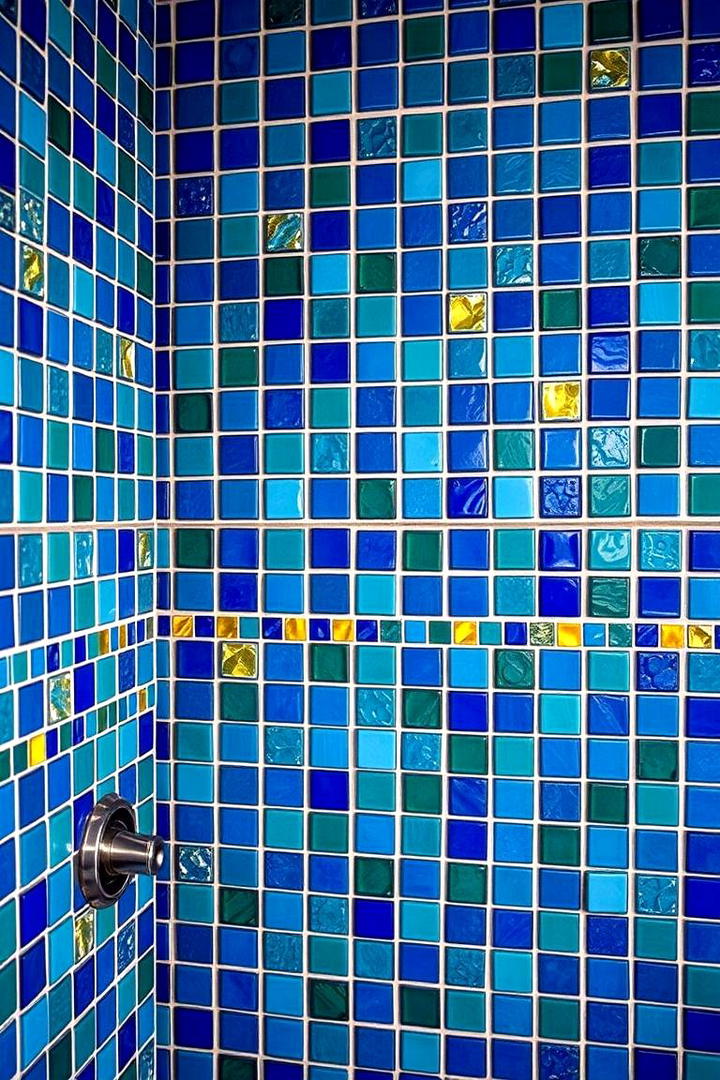 Bold Mosaic Patterns - 30 Half-wall Shower Ideas