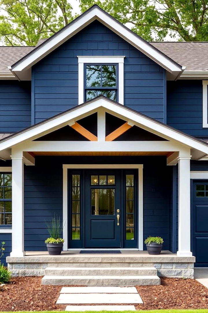 Bold Navy Blue Brilliance - 21 Exterior House Colors  Inspiration