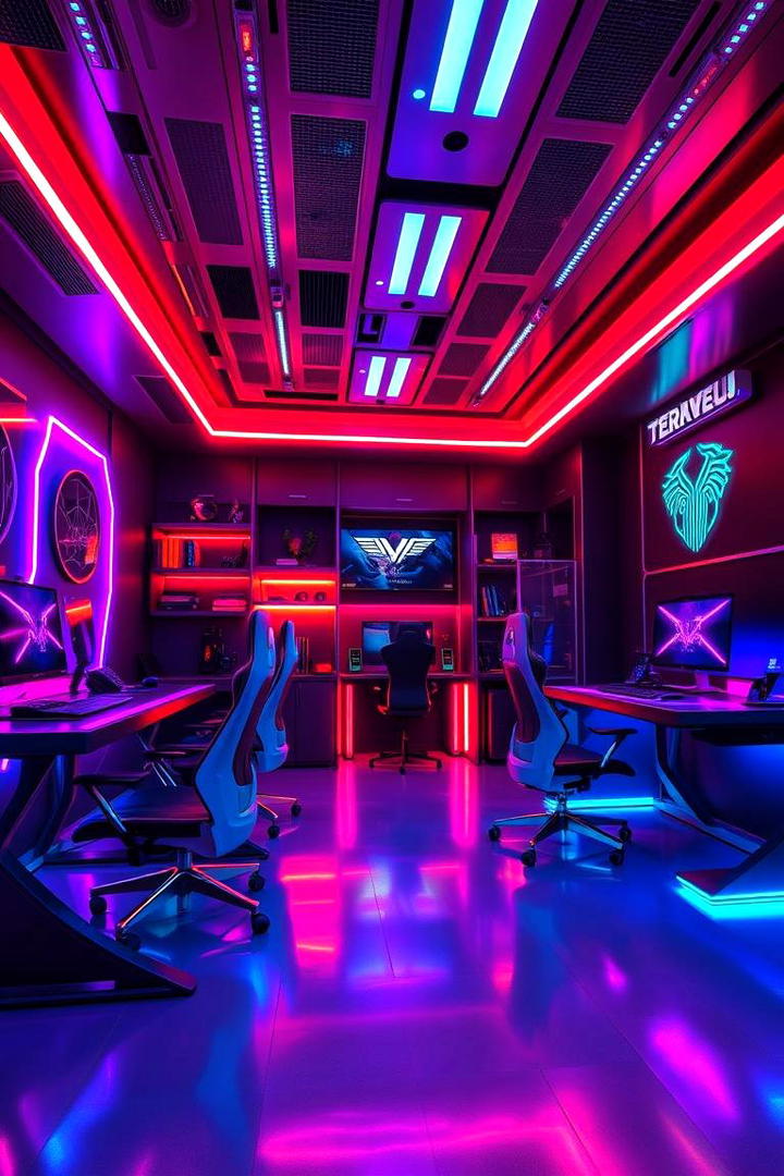 Bold Neon Lighting - 21 Gaming Bedroom Ideas