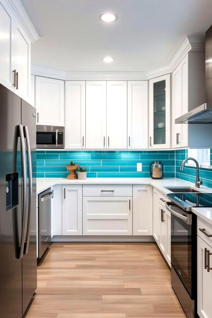 Bold Painted Shiplap Accent - 30 Shiplap Backsplash Ideas for Your Kitchen