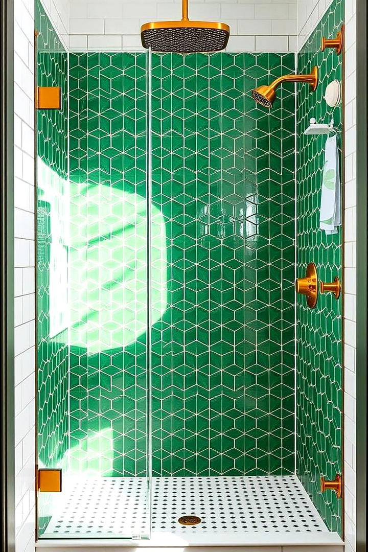 Bold Patterned Enclosures - 30 Bathroom Tile Ideas