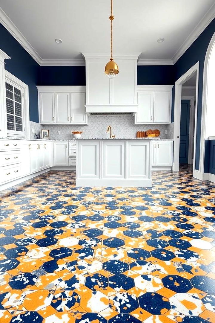 Bold Patterned Flooring - 21 Modern Kitchen Ideas