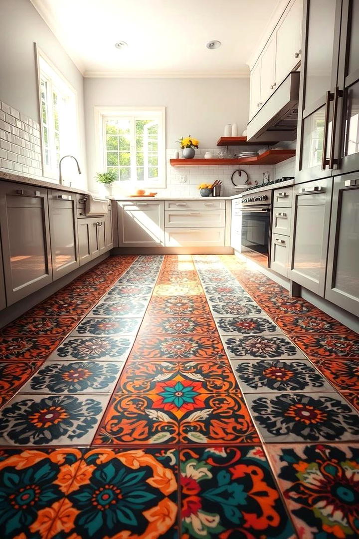 Bold Patterned Tiles - 21 Kitchen Floor Tile Ideas