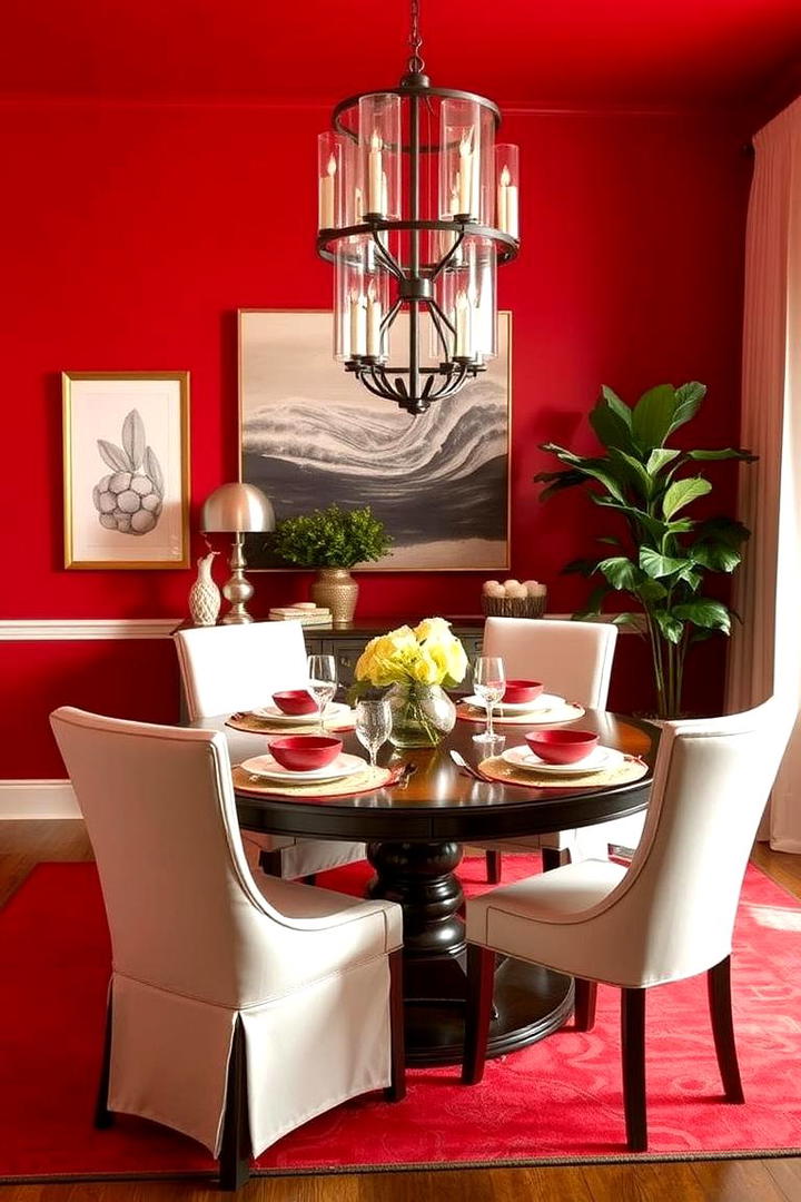 Bold Red Accents - 21 Dining Room Paint Colors