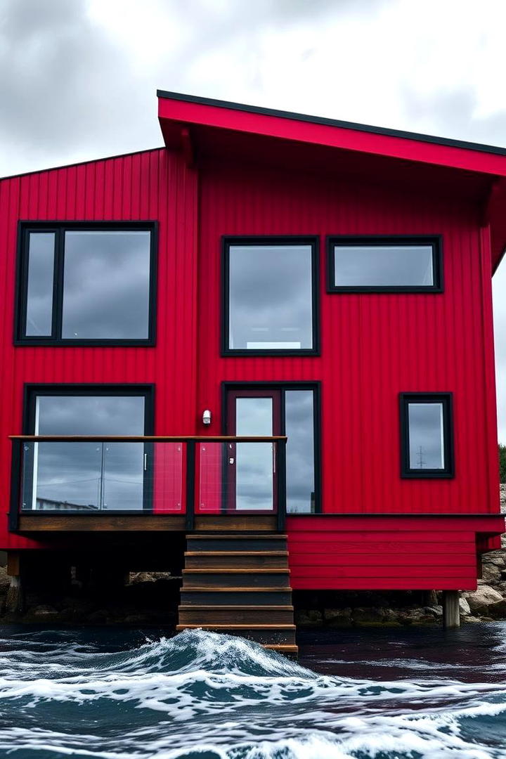 Bold Red Revival - 30 Lake House Exterior Colors Ideas