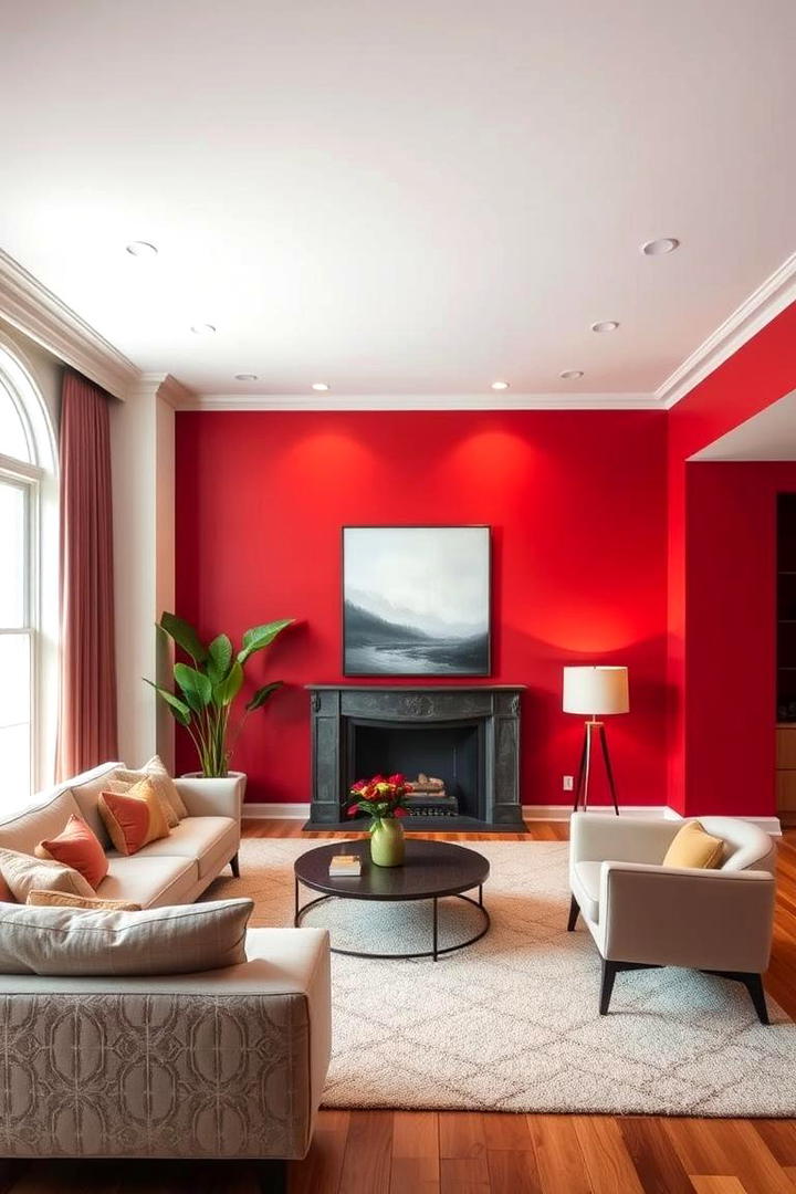 Bold Red Walls - 17 Red Living Room Ideas