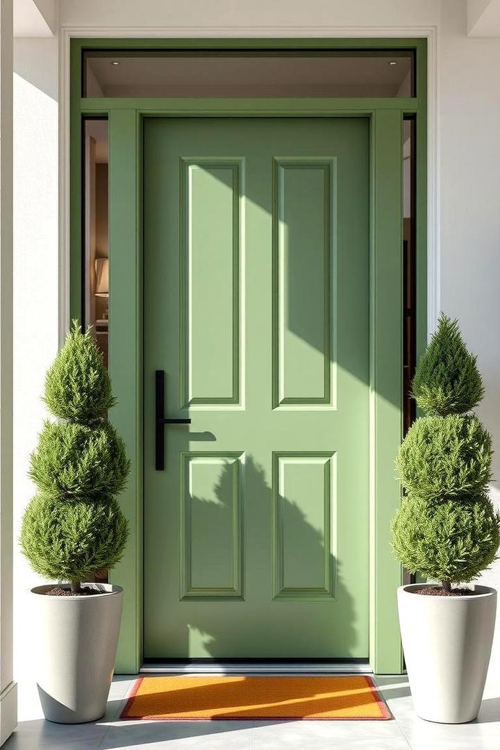 Bold Sage Front Door - 21 Sage Green House Exterior Ideas