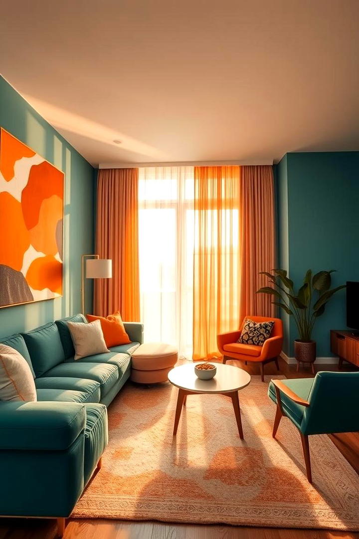 Bold Teal and Orange Living Room Fusion - 30 Teal and Orange Color Scheme for Your Rooms