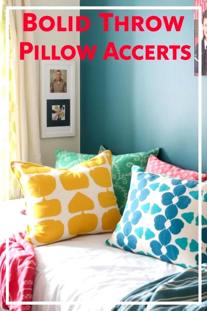 Bold Throw Pillow Accents - 21 Dorm Room Decorating Ideas