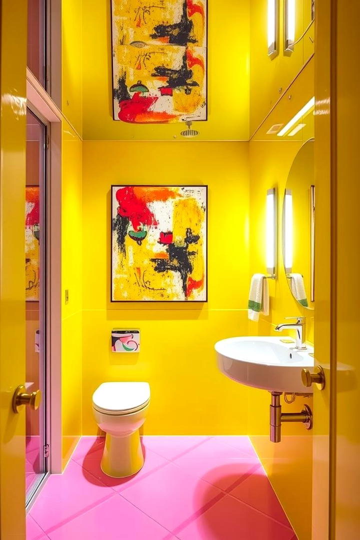 Bold and Bright Powder Room - 21 Powder Room Ideas