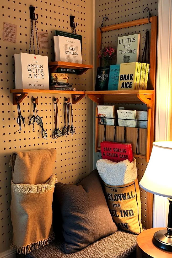 Book and Magazine Rack - 30 Pegboard Ideas