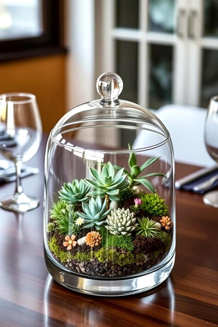 Botanical Glass Terrarium - 21 Dining Table Centerpiece Ideas