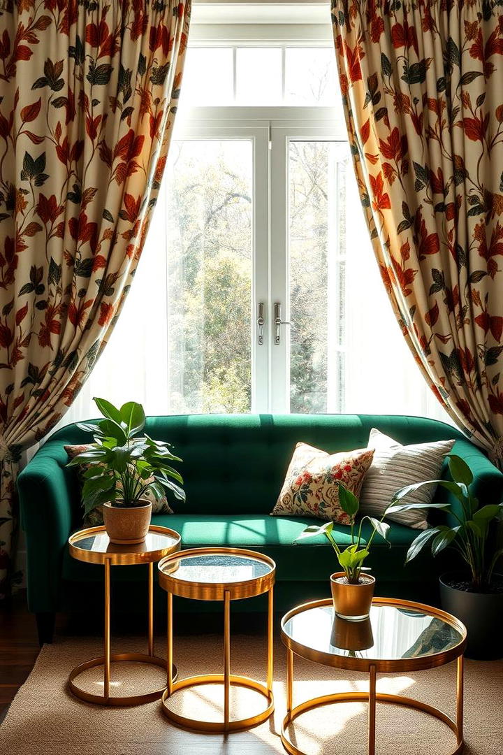 Botanical Print Accents - 30 Fall Living Room Ideas