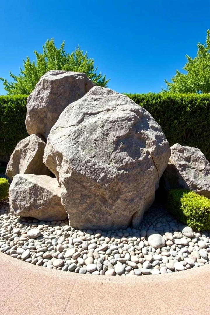 Boulder Accented Garden Border - 30 Stone Garden Edging Ideas