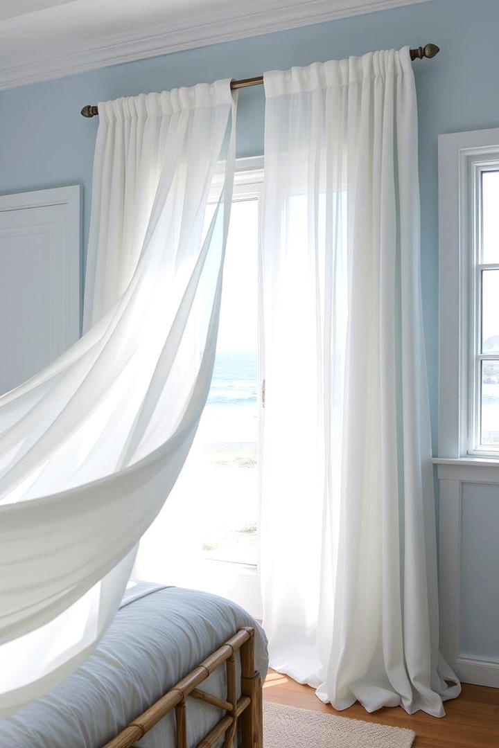 Breezy Window Treatments - 21 Coastal Bedroom Ideas