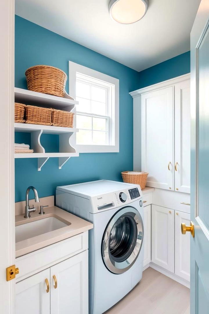 Bright Coastal Blue - 30 Laundry Room Paint Ideas