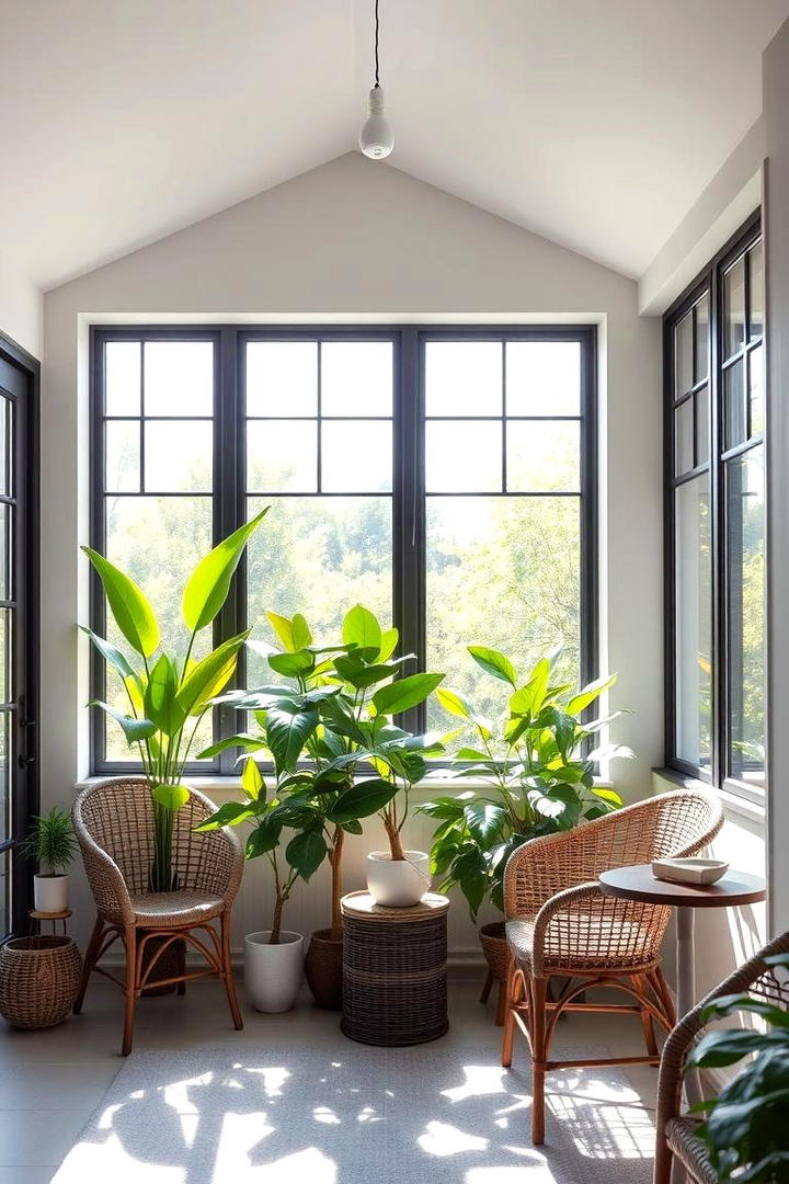 Bright Sunroom Charm - 30 Grey House With Black Trim