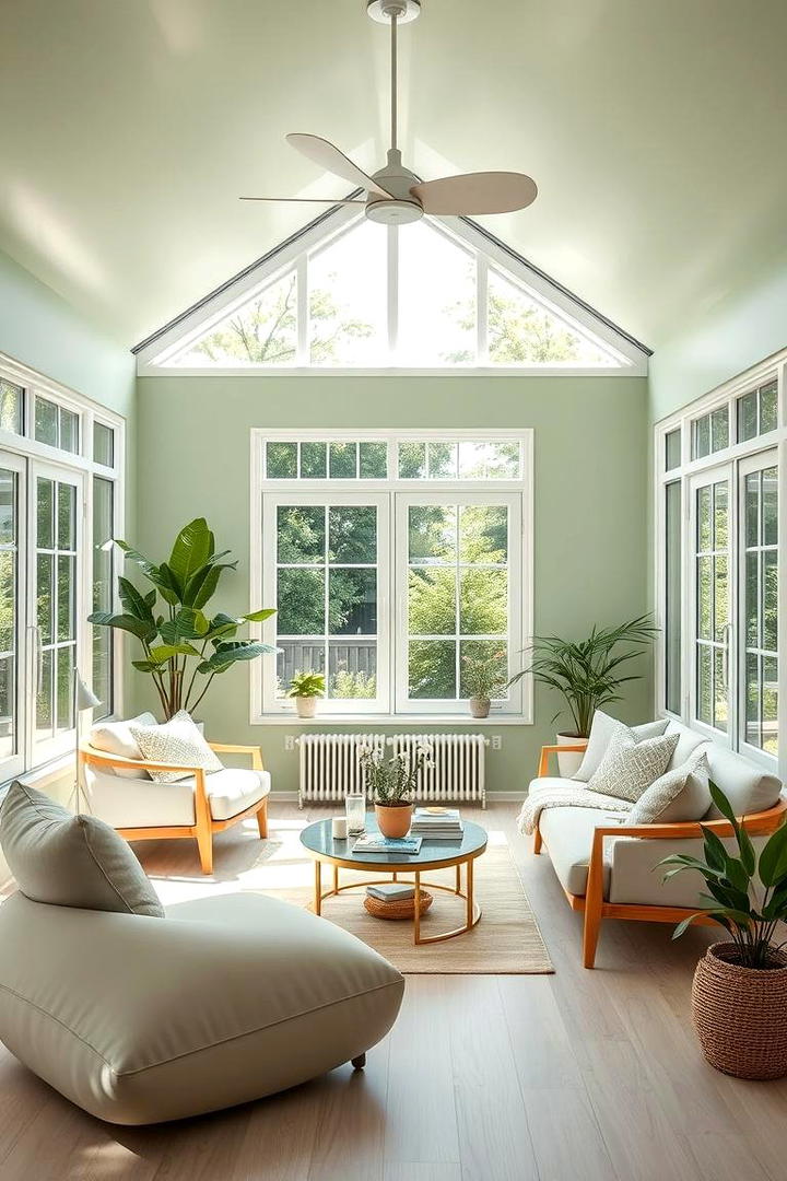 Bright Sunroom Escape - 21 Sage Green Paint Color Ideas