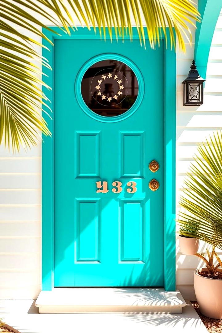 Bright Turquoise Pop - 21 Front Door Color Ideas