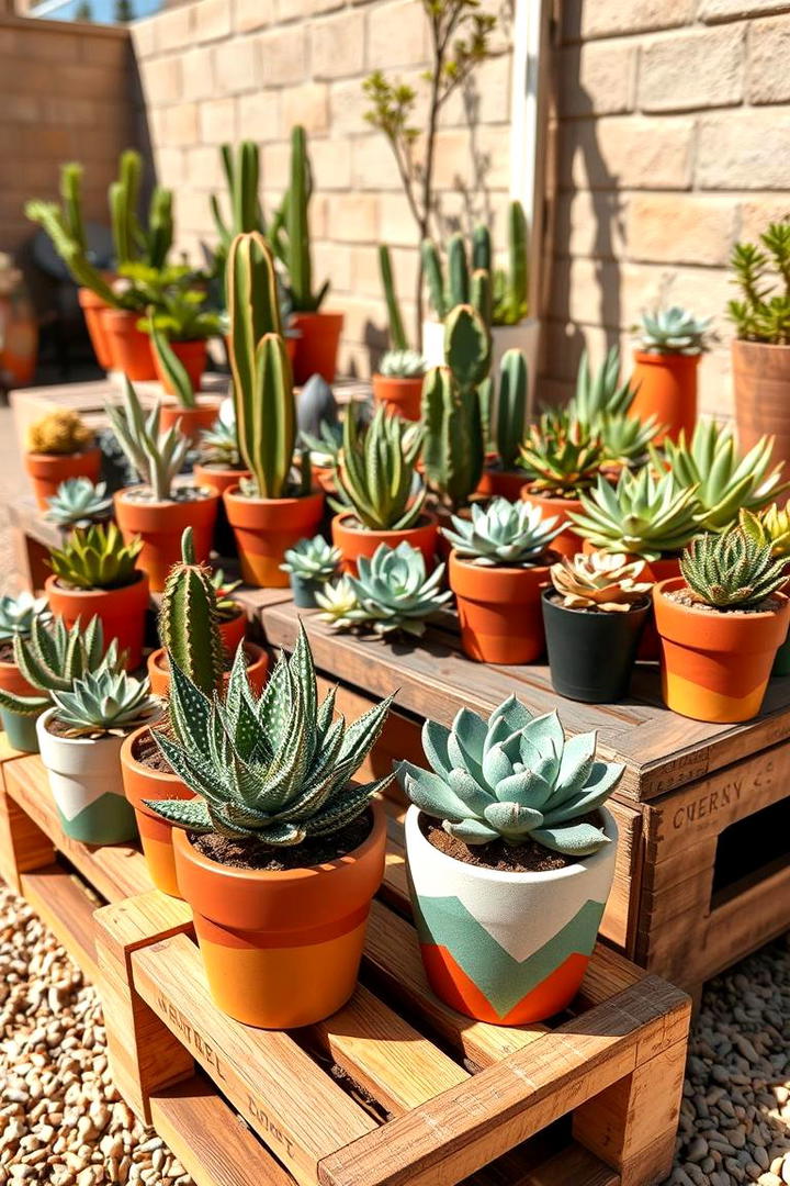 Budget Friendly Succulent Display - 30 Budget Small Garden Ideas