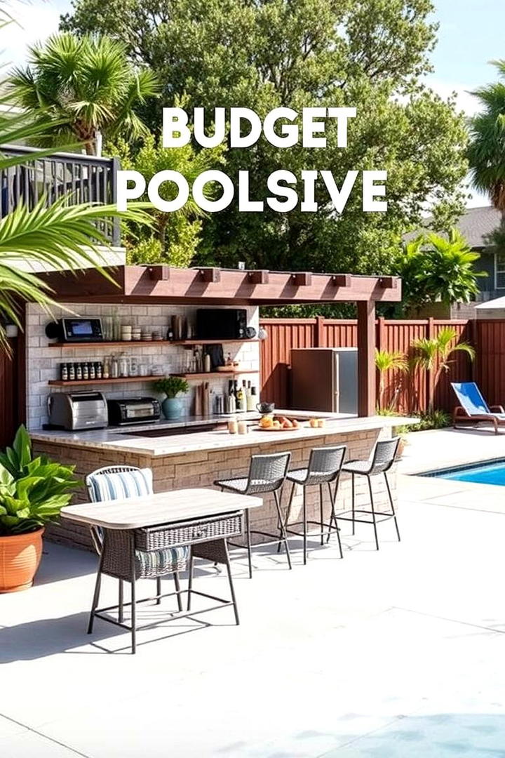 Budget Poolside Bar and Snack Station - 21 Backyard Pool Ideas on a Budget