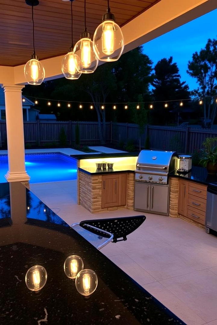 Built In BBQ and Bar Area Deck - 21 Pool Deck Ideas