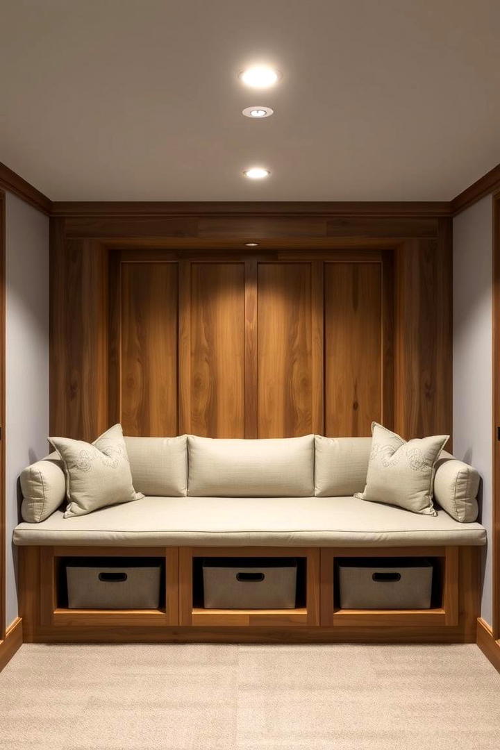 Built In Bench Storage - 21 Basement Storage Ideas