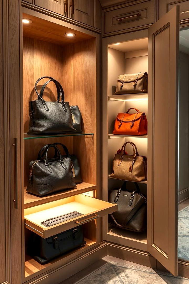 Built In Cabinet Storage - 17 Purse Storage Ideas