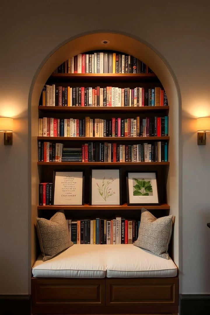 Built In Nook Display - 30 Bookshelf Decor Ideas