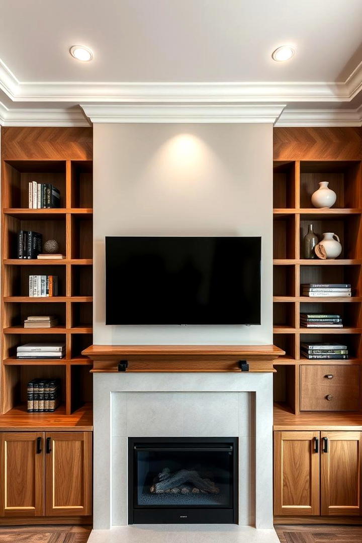 Built In Shelf Integration - 21 Tv Over Fireplace Ideas