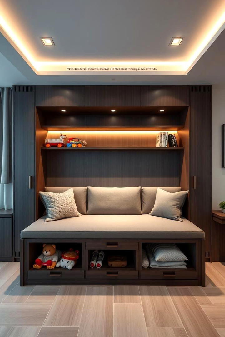 Built In Storage Bench - 21 Living Room Toy Storage Ideas