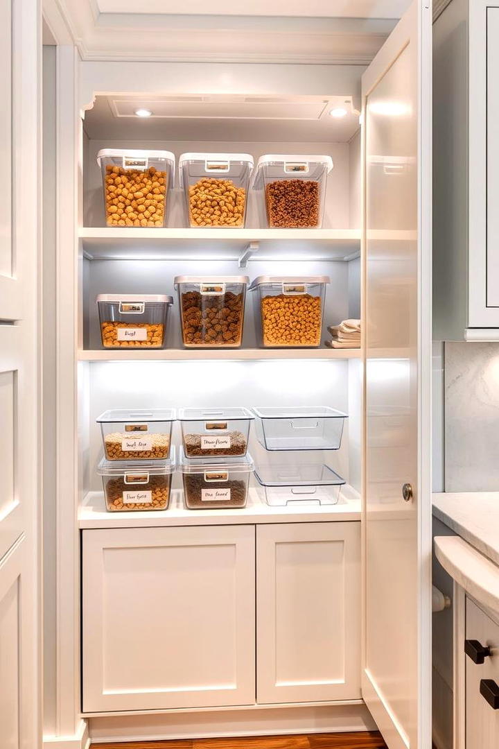 Built in Corner Pantry with Lighting - 30 Corner Pantry Ideas