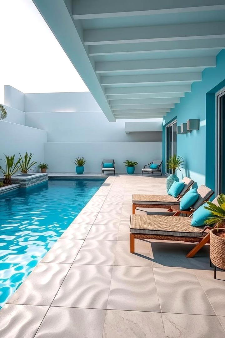 Calming Cool Blues - 30 Painted Concrete Patio Ideas