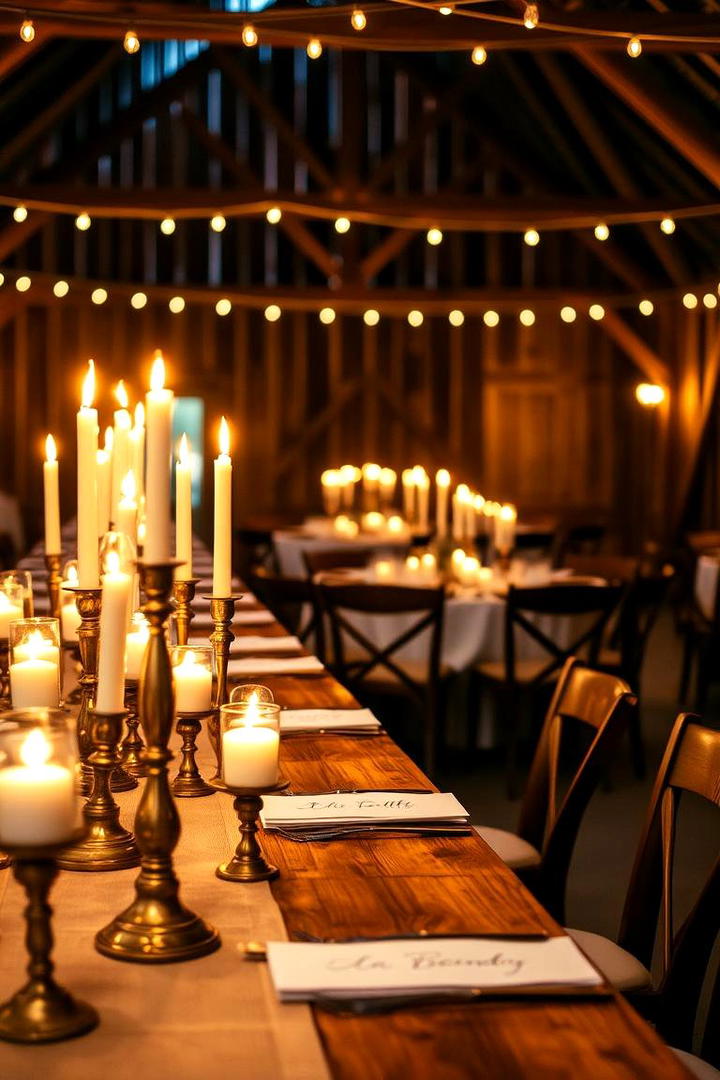 Candlelit Ambiance - 21 Barn Wedding Ideas