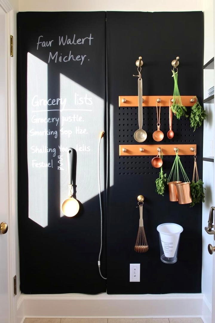 Chalkboard and Pegboard Elements - 21 Larder Cupboard and Pantry Ideas for Your Kitchen