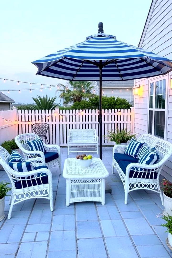 Charming Blue and White Outdoor Patio - 30 Blue and White Decor Ideas