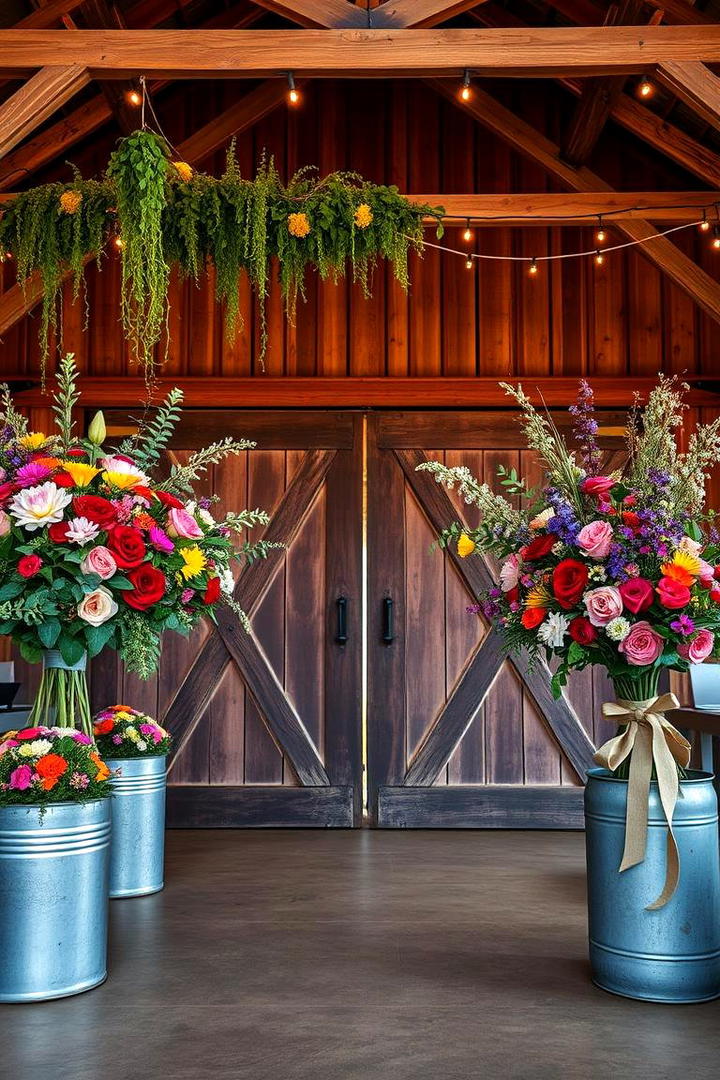 Charming Floral Arrangements - 21 Barn Wedding Ideas