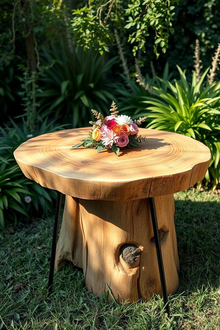 Charming Garden Table - 21 Tree Stump Decorating Ideas